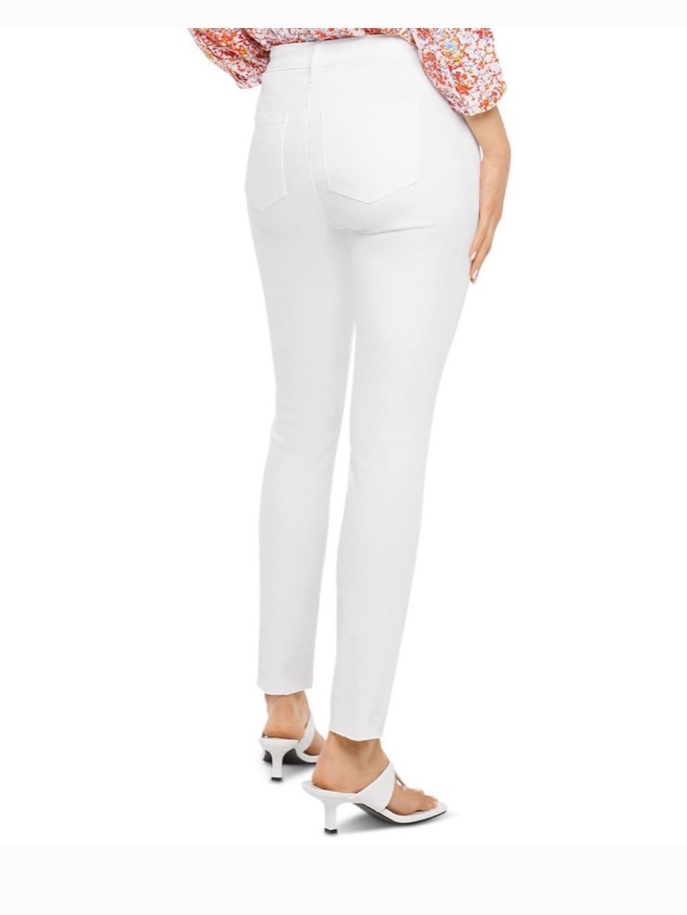 NYDJ Alina Ankle White Women's Skinny High-Rise Jeans Size Regular Medium.